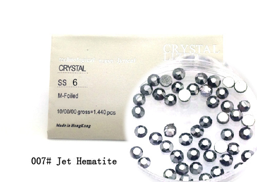 Strasszkő SS6-1440db-007 Jet Hematite