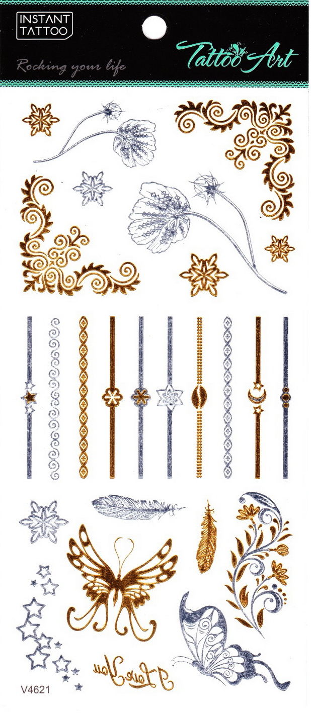 Metál tetoválás matrica 11cmX21cm  V4621