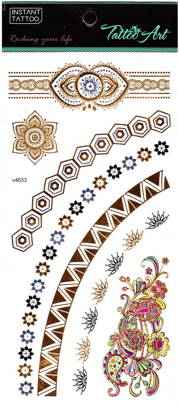 Metál tetoválás matrica 11cmX21cm  V4633