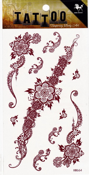 Henna tetoválás matrica 10cmX17cm HM664