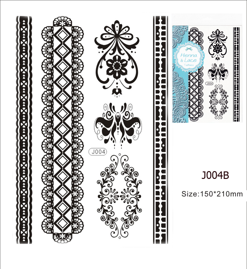 Henna tetoválás matrica 15cmX21cm J004B
