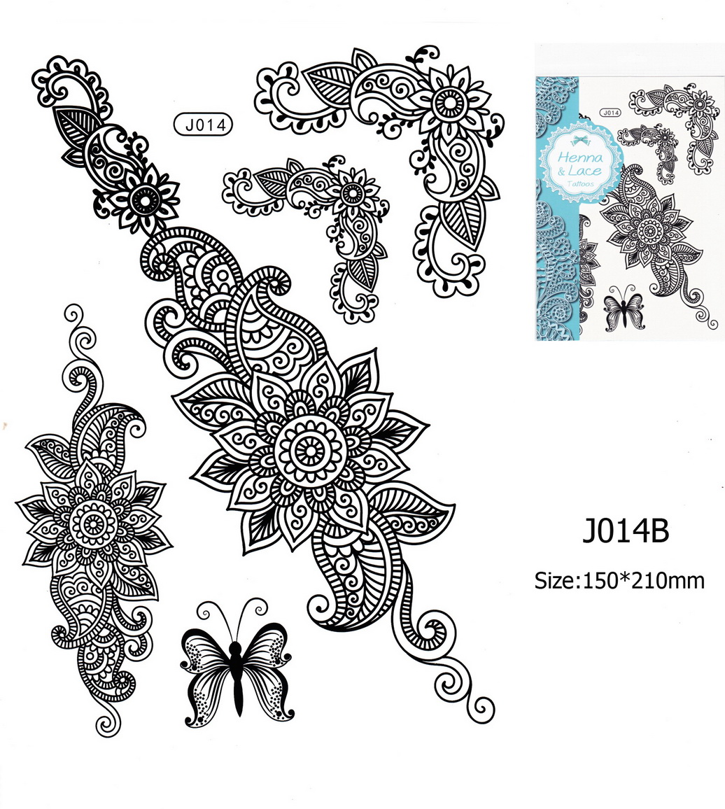 Henna tetoválás matrica 15cmX21cm J014B