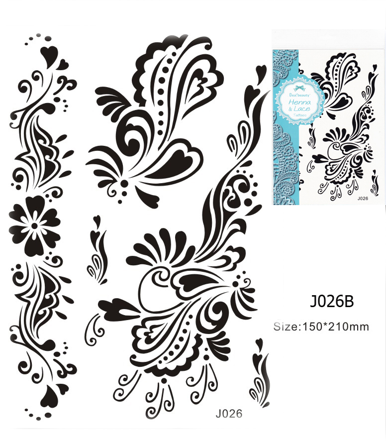 Henna tetoválás matrica 15cmX21cm J026B