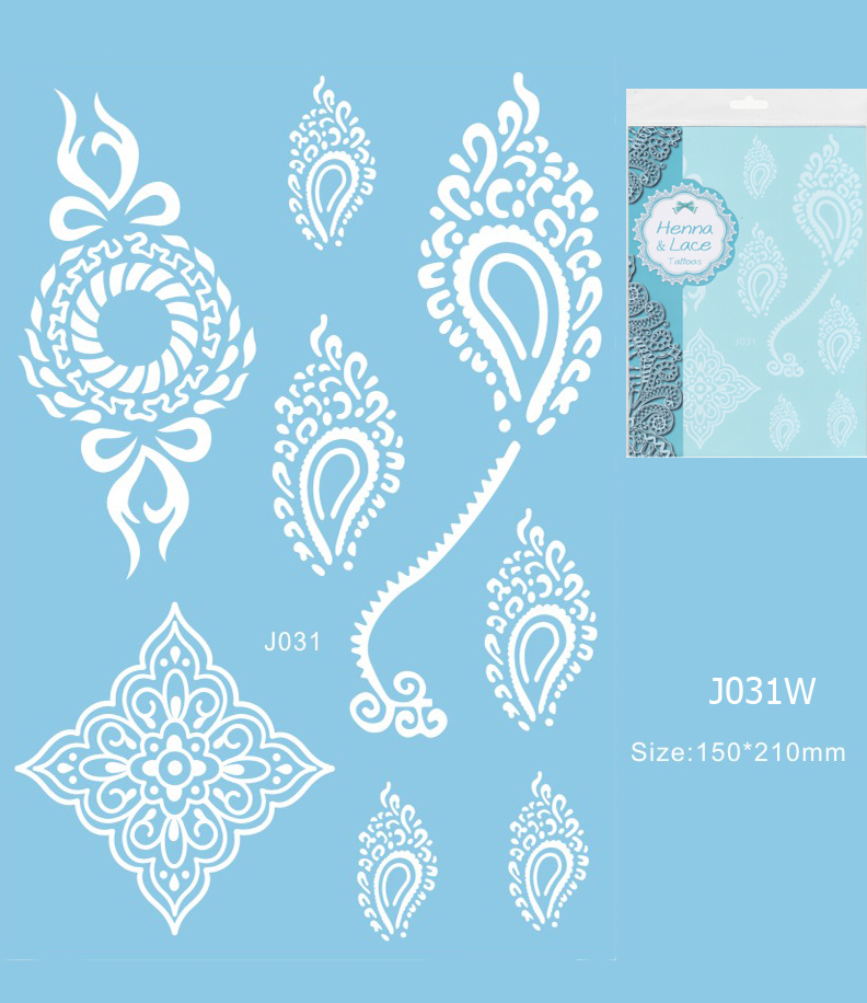 Henna tetoválás matrica 15cmX21cm J031W