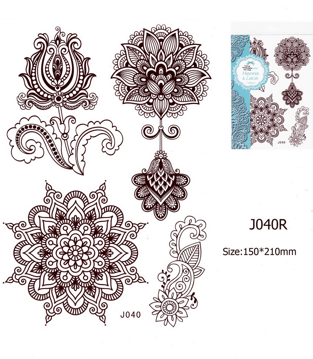 Henna tetoválás matrica 15cmX21cm J040R
