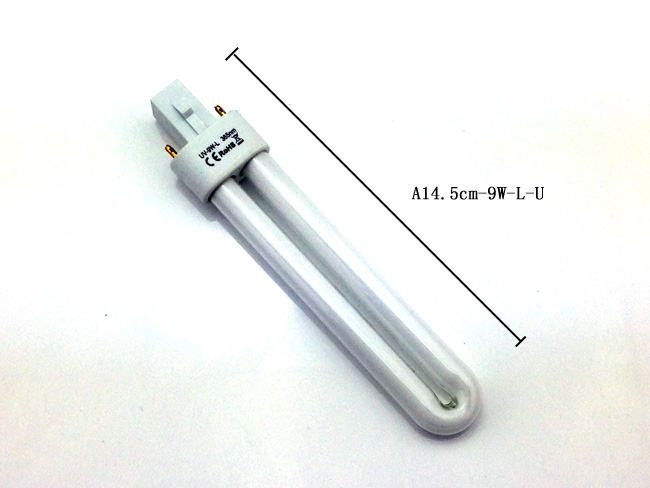 365nm UV cső,  Trafós, A14.5cm-9W-L-U