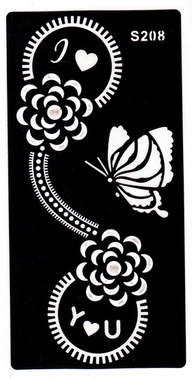 Henna tetováló sablon 10cmX18cm