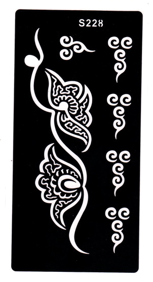 Henna tetováló sablon 10cmX18cm