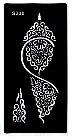 Henna tetováló sablon 10cmX18cm