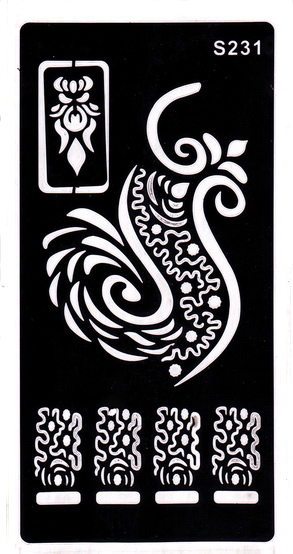 Henna tetováló sablon 10cmX18cm