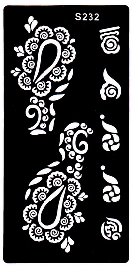 Henna tetováló sablon 10cmX18cm