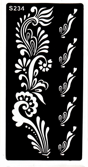 Henna tetováló sablon 10cmX18cm