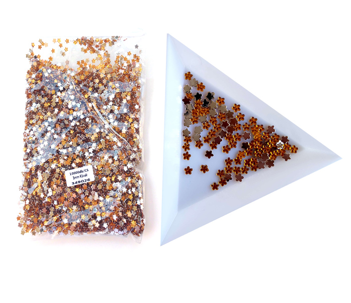 3mm virág kövek,10000db/cs,Topaz