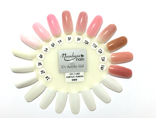 ACRYLIC GEL (Acrylic Fusion ) 1-14# Festett színskála