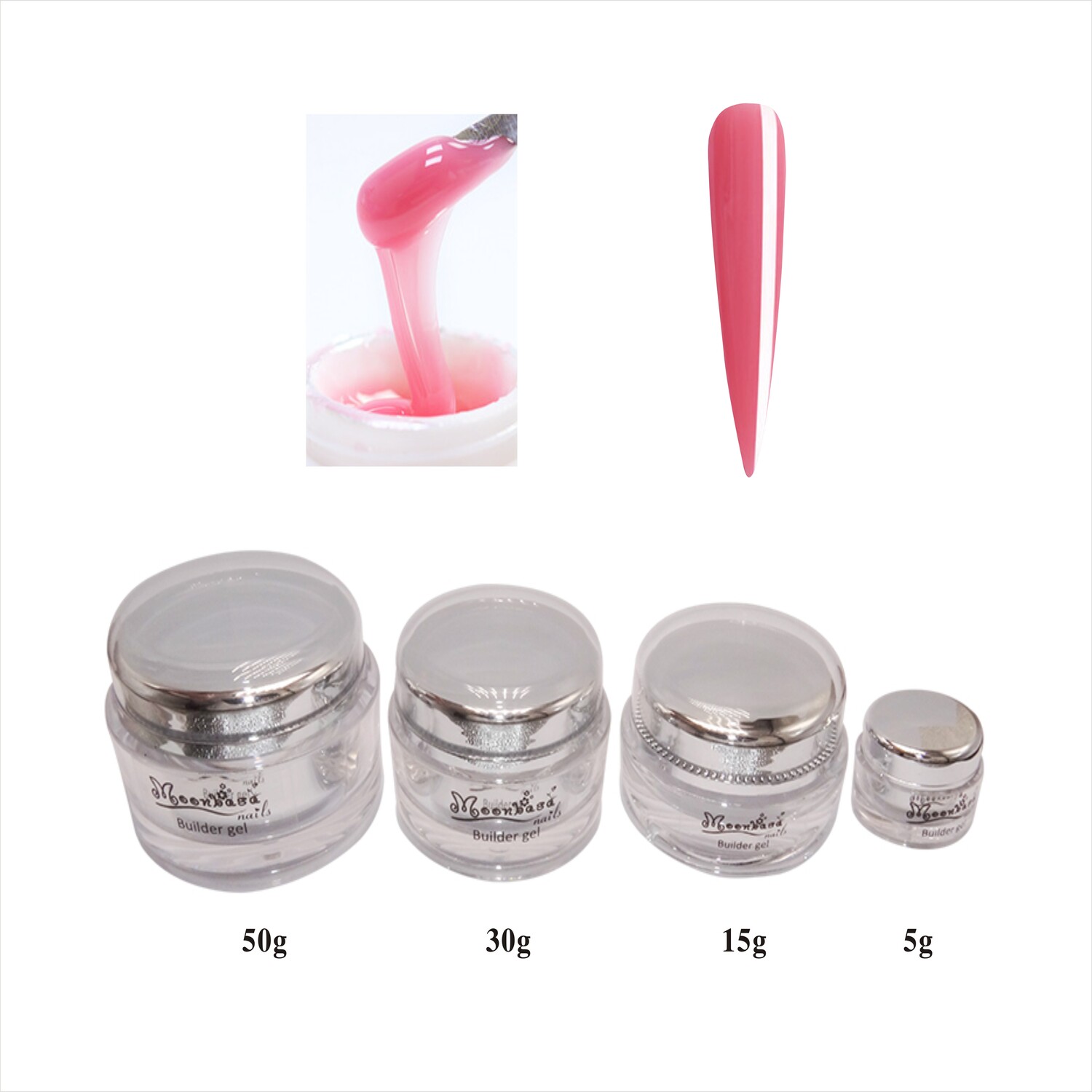 Moonbasanails Építő zselé-009# Pink， Leoldható