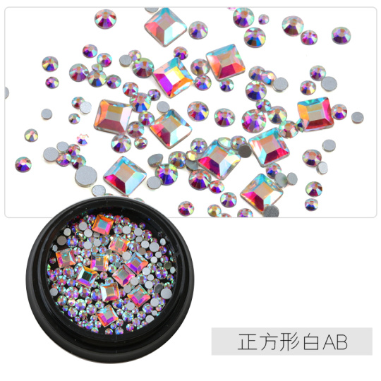 Mix kövek, Nagy négyzet alakú kő 10db+150db kis kő EZÜST HOLOGRAM