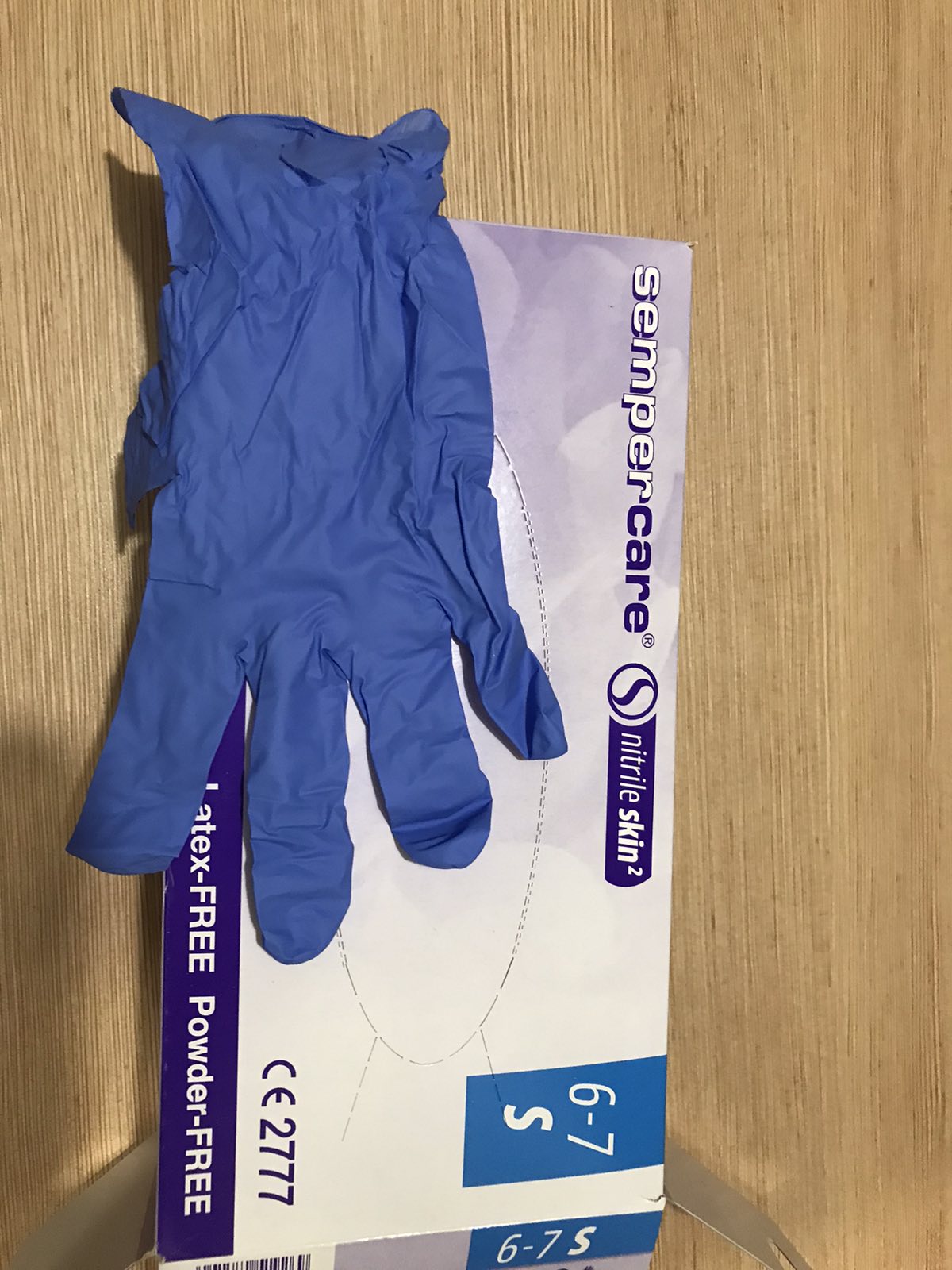 Latexmentes nitrilekesztyű/200db/box-kek-M