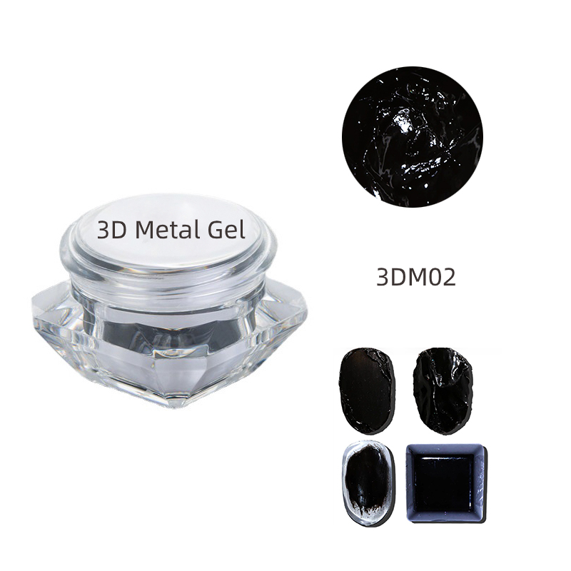 3D Metal Art Gel,5Gr,Fekete，