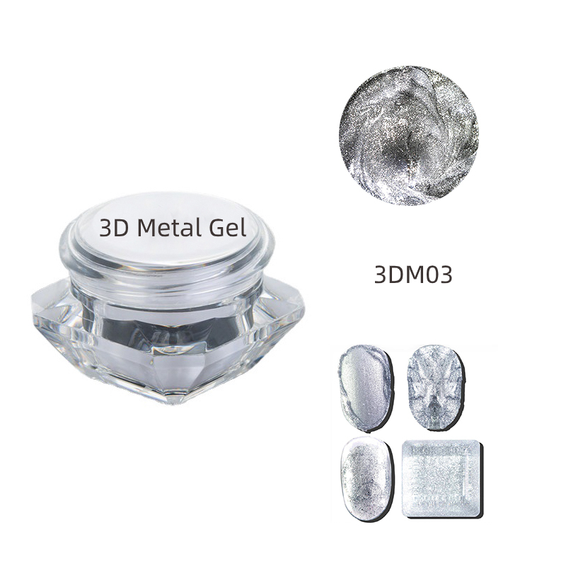 3D Metal Art Gel,5Gr,Ezüst，